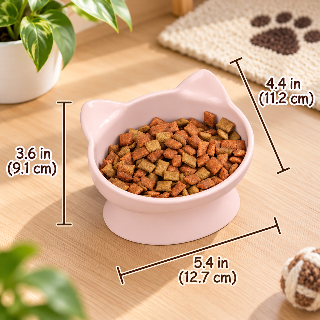 2 Pack Raised Cat Ear Bowl Set