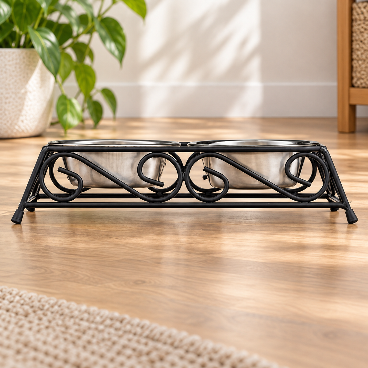 Elevated Stainless Steel Double Pet Bowls