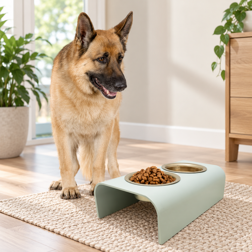 Double Elevated Stainless Steel Pet Bowls