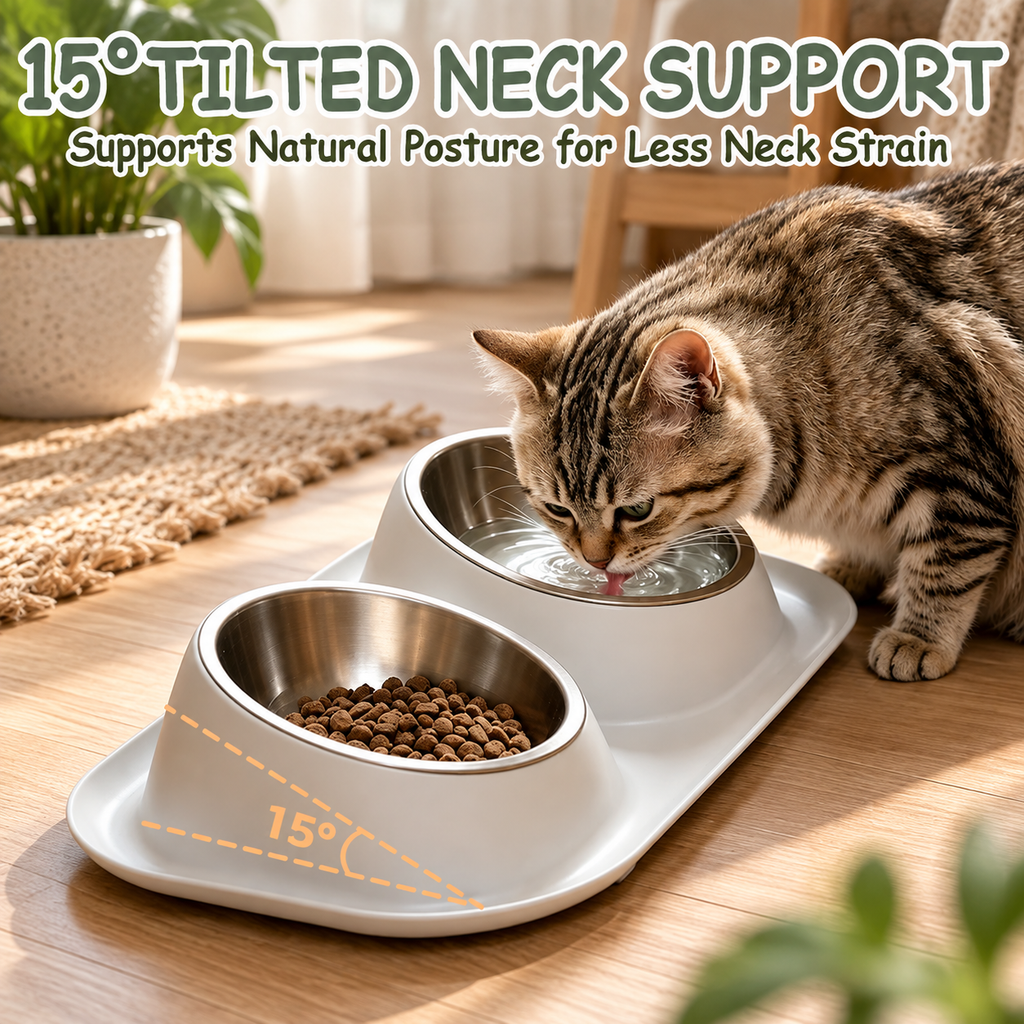 15° Tilted Double Pet Bowls